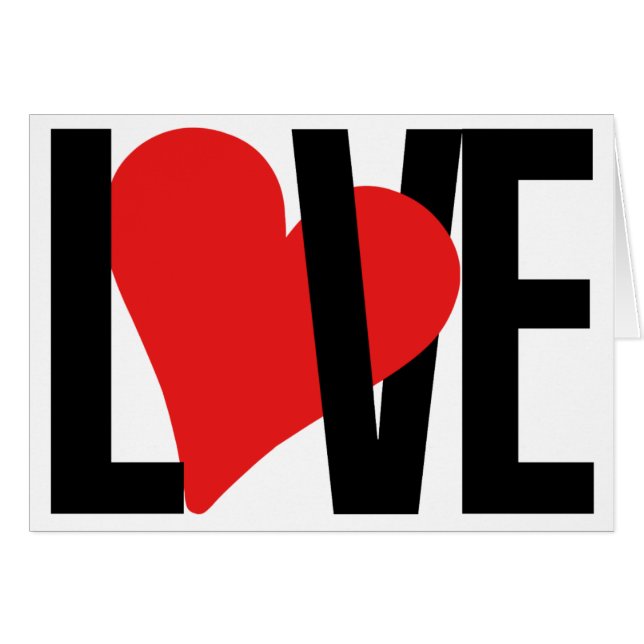 愛及びハートカード(赤い) (正面横)
