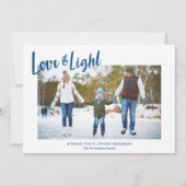 愛及びライト写真のハヌカーモダンなカード シーズンカード (正面)