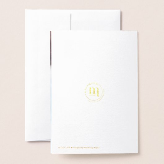 愛及び喜びのエレガントな冬のクリスマスの家族写真 箔カード (裏面封筒付き)