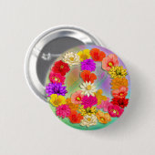 愛及び平和…および花ボタン 缶バッジ (正面&裏面)