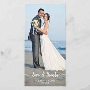 愛及び感謝の結婚は写真カード感謝していしています サンキューカード