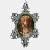 愛及び記憶|休日の星ペット記念物の写真 スノーフレークピューターオーナメント (左)