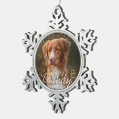 愛及び記憶|休日の星ペット記念物の写真 スノーフレークピューターオーナメント (右)