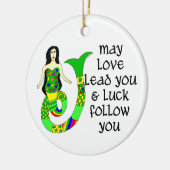 愛及び運のアイルランド人の人魚 セラミックオーナメント (左)