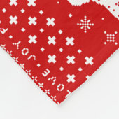 愛喜びの平和ウインナーはクリスマスパターンの後をつけます フリースブランケット (角)