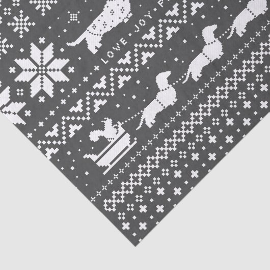 愛喜びの平和ウインナーは|のダックスフントのクリスマスの後をつけます 薄葉紙 (詳細)