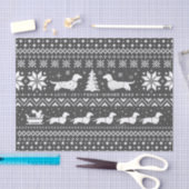 愛喜びの平和ウインナーは|のダックスフントのクリスマスの後をつけます 薄葉紙 (クラフト)