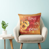 愛喜びの平和クリスマスの恵みの金ゴールドのオーナメント クッション (椅子)