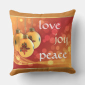 愛喜びの平和クリスマスの恵みの金ゴールドのオーナメント クッション (裏面)