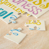 愛喜びの平和親切さの長所のタイポグラフィの芸術 ジグソーパズル (側面)