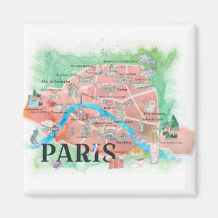 愛図解入りの、写真付きのな旅行地図のパリフランス都市 マグネット
