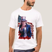 愛国おじさんサムが「指しゃぶりするな」と言っています: Tシャツ (正面)
