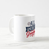 愛国おばあちゃん アメリカ国旗 花火 デザイン_1 コーヒーマグカップ (正面左)