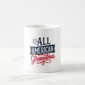 愛国おばあちゃん アメリカ国旗 花火 デザイン_1 コーヒーマグカップ (中央)