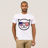愛国おもしろい猫Tシャツ Tシャツ (正面フル)