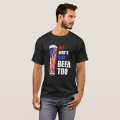 愛国おもしろい的なビール赤白青Toameri Tシャツ (正面フル)