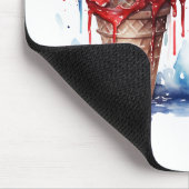 愛国のアイスTシャツ7月4日 マウスパッド (コーナー)