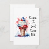 愛国のアイスTシャツ7月4日 出欠カード (正面/裏面)