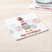 愛国のアヒルが輝く スクエアペーパーコースター (アングル)