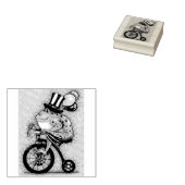 愛国のカエルが自転車に乗る7月4日ゴム印 ラバースタンプ (押印)