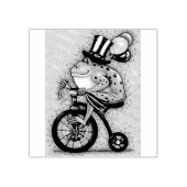 愛国のカエルが自転車に乗る7月4日ゴム印 ラバースタンプ (インプリント)