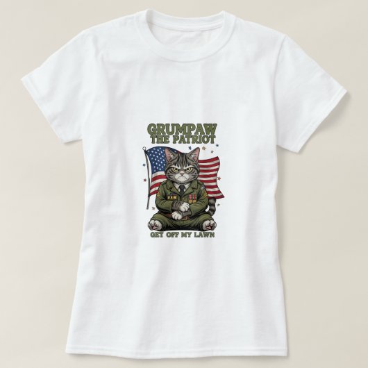 愛国の不平を言おもしろいう怒- Cat T-Shirt Tシャツ (デザイン正面)
