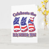 愛国の子ネコ カード (黄色い花)