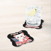 愛国の子猫7月4日ハッピー4カスタム日 ペーパーコースター (インサイチュ)