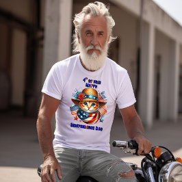 愛国の帽子とスカーフの独立記念日の猫 Tシャツ