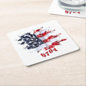 愛国の平和の花7月4日バーベキュー スクエアペーパーコースター (アングル)