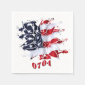 愛国の平和の花7月4日バーベキュー スタンダードカクテルナプキン (正面)