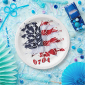 愛国の平和の花7月4日バーベキュー ペーパープレート (パーティー)