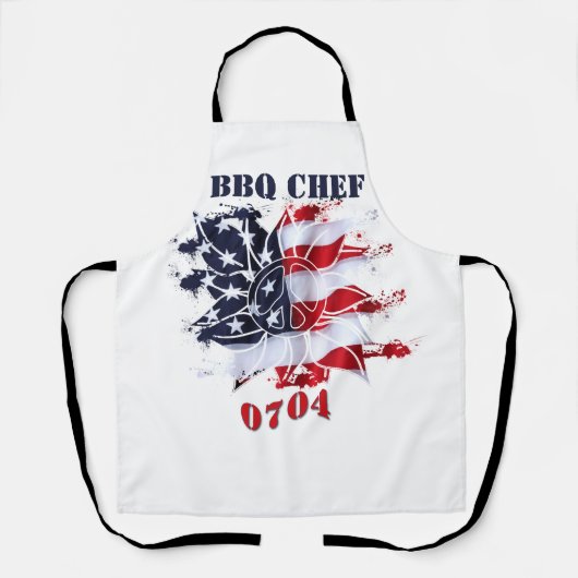 愛国の平和の花7月BBQパーティー エプロン (正面)