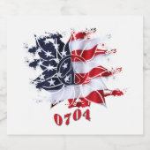 愛国の平和の花7月BBQパーティー ビールラベル (シングルラベル)