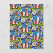 愛国の旗ペットドッグキャットマウスおもしろいかわいい シーズンポストカード (正面)