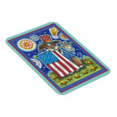 愛国の旗ペット犬ねこ可愛おもしろいい マグネット (右側)