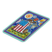 愛国の旗ペット犬ねこ可愛おもしろいい マグネット (左側)