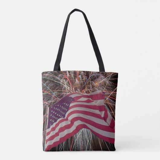 愛国の犬と花火オールオーバープリントトートバッグ トートバッグ (裏面)