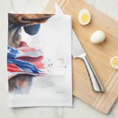 愛国の犬ダシュント キッチンタオル (四つ折り)