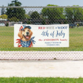 愛国の犬7月の4th赤白&ウーフパーティー 横断幕 (インサイチュ)