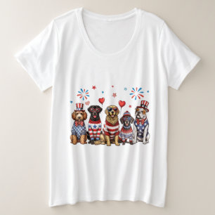 愛国の犬 プラスサイズTシャツ