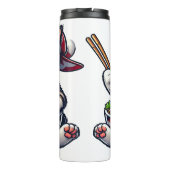 愛国の猫:ラーメンホットドッグごちそう タンブラー (裏面)