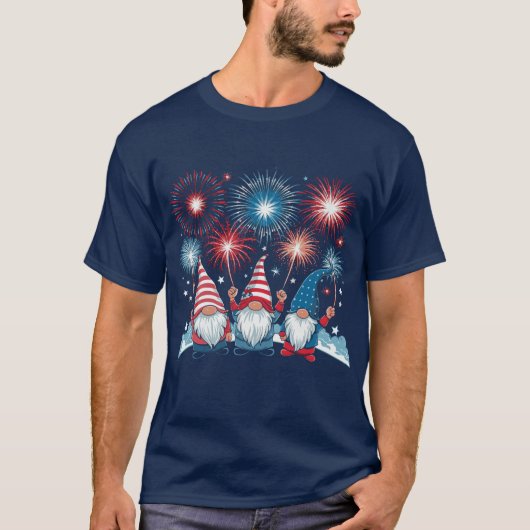 愛国の花火かわいい格言の恋人7月4日 Tシャツ (正面)