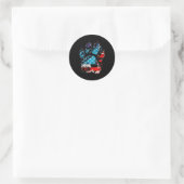 愛国の足Cat Paws On Usa Flag For Cat ラウンドシール (バッグ)