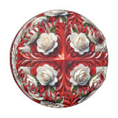 愛国の野球と英語バラデザイン 野球ボール (正面左)