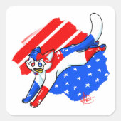 愛国の魅力を発信する7月4日 スクエアシール (正面)