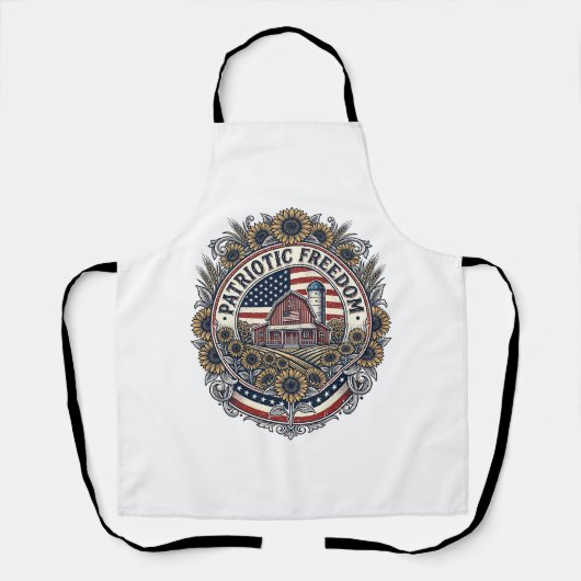 愛国ひまわり農場ベクターグラフィックTシャツ_1 エプロン (正面)