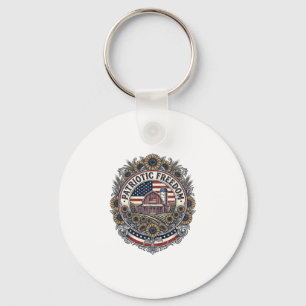 愛国ひまわり農場ベクターグラフィックTシャツ_1 キーホルダー