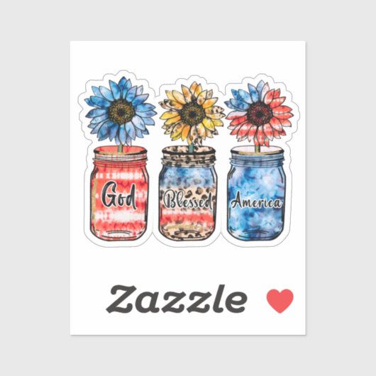 愛国ひまわり(ジャース) | 神の賛美アメリカ シール (シート)