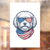 愛国ふわふわ犬ベクターイラスト_1 ウィンドウサイン (シート2)